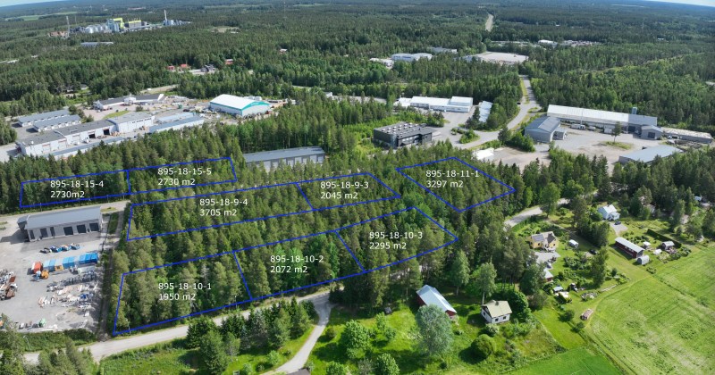 Ilmakuva Kuokkamaankatu-Huhtatien tonteista